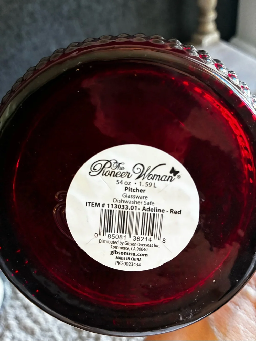 The Pioneer Woman Retired Adeline Ruby Red Glass Pitcher